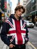 Harajuku Style Full Zipper Hooded Jacket, Retro British Flag Print, Street Casual Daily Men's and Women's Hoodie