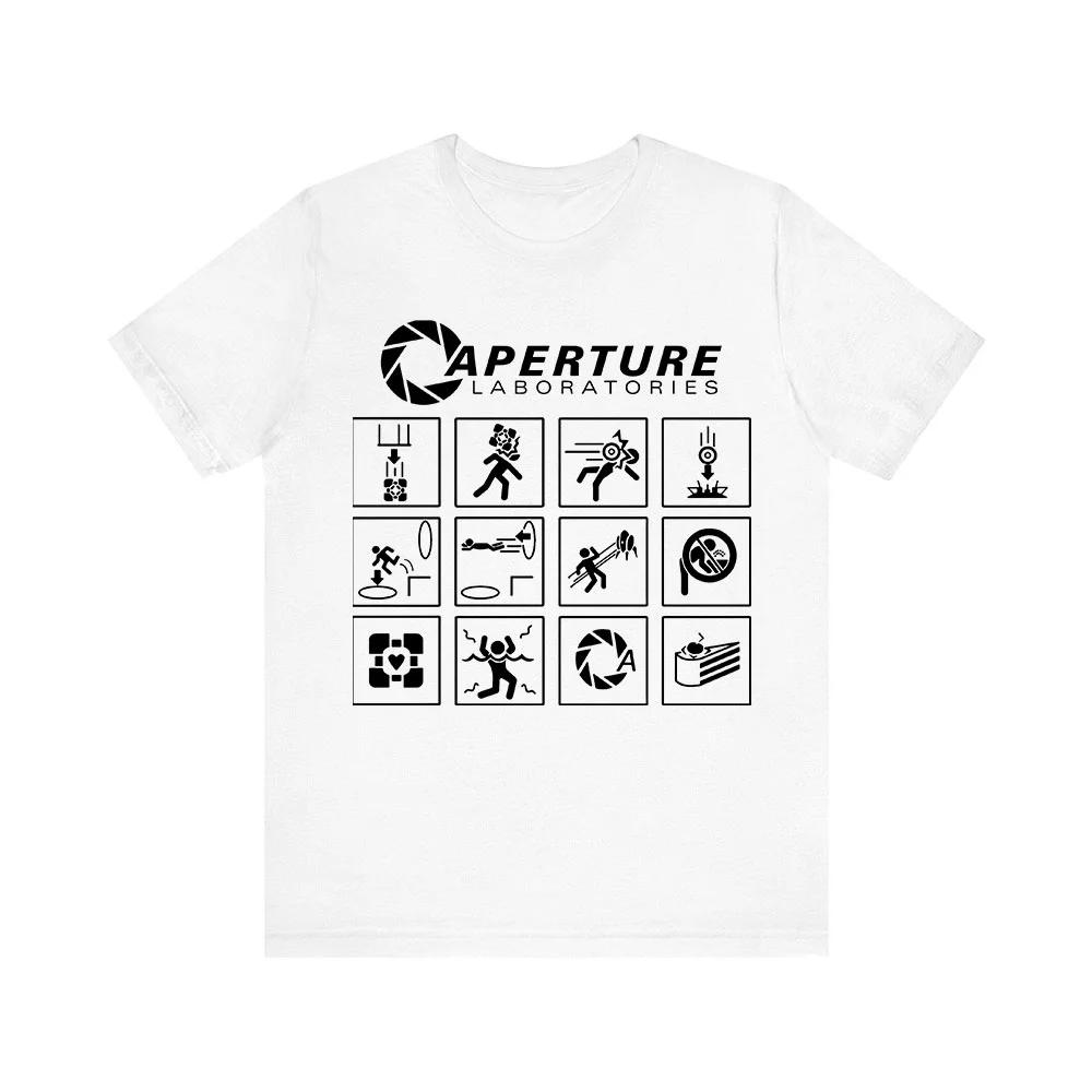 Merchandising de la Serie de Juegos Portal Logo de Aperture Laboratories Camiseta Unisex de Manga Corta Camiseta Gráfica Casual
