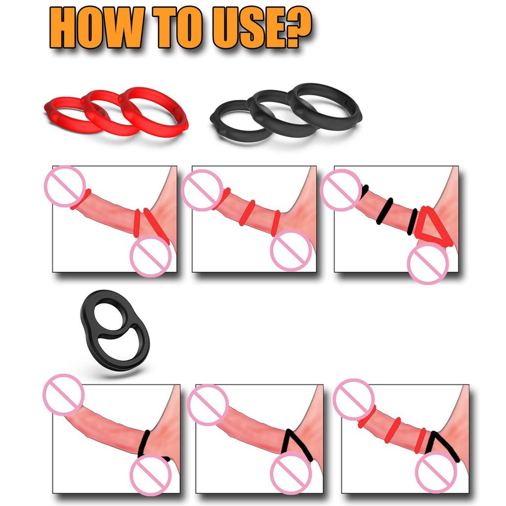 4 Stück Penisring, wiederverwendbarer Silikon-Hahnring, Penisvergrößerung, verzögerte Ejakulation, Sexspielzeug für Männer
