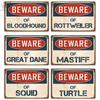 Putuo Decor Beware Vintage Tin Sign Funny Warning Danger Plaque Metal Wall Poster Painting for Room House Shop Bar Man Cave