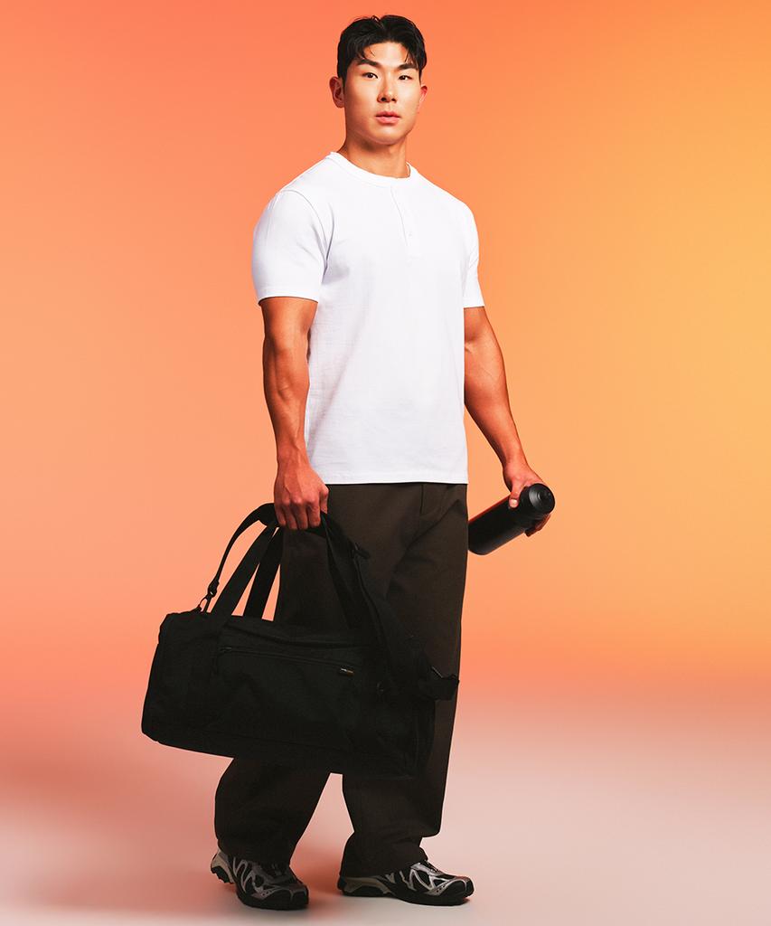 MUSINSA STANDARD SPORTS Cotton Air Muscle Fit Henley Neck Short Sleeve (3 Colors)