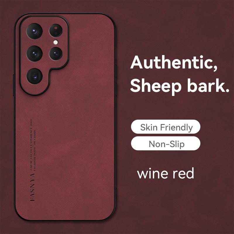Luxury Sheepskin Leather Phone Case For Samsung Galaxy S26 S25 Ultra S24 S23 S22  S21 S20 Plus FE NOTE 20 S10 S9 S8 Matte Cover