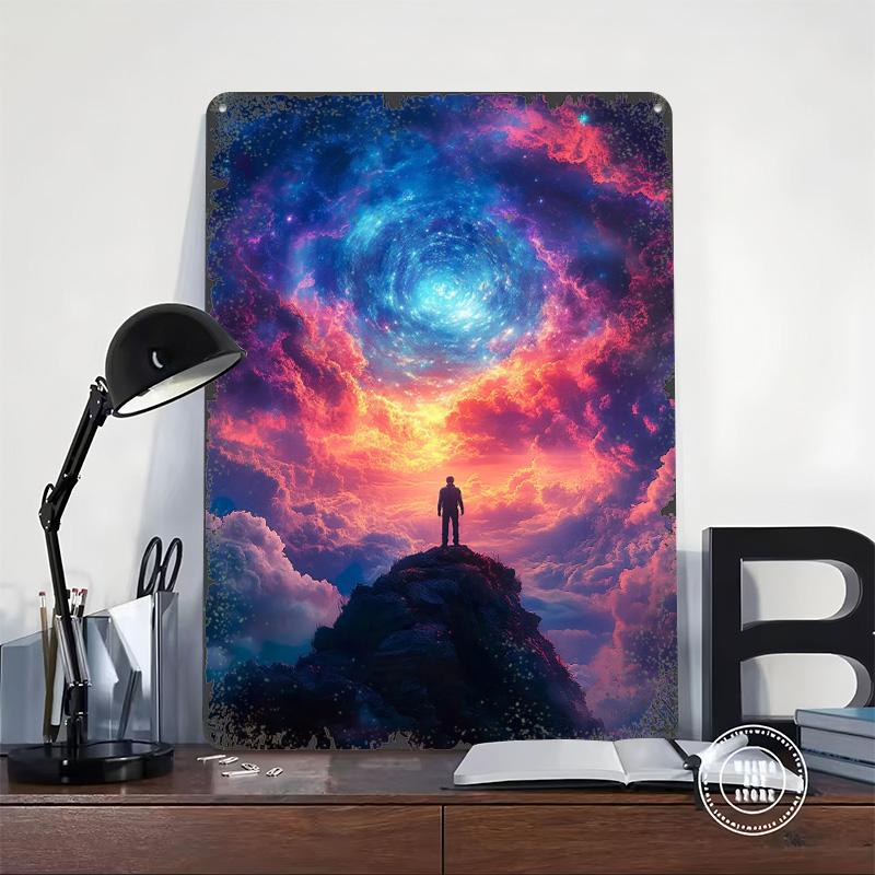 Universum Exploration Poster Benutzerdefinierte Wandkunst Vintage Metallschilder Retro Blechschild für Man Cave Gaming Zimmer Dekoration Zuhause