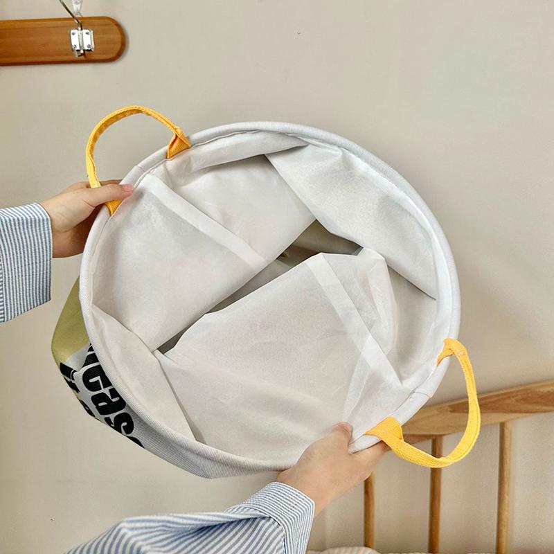 1pc Foldable Cute Laundry Basket Bathroom Dirty Clothes Storage Bucket Large Capacity Household Laundry Bag Clothes Organizer