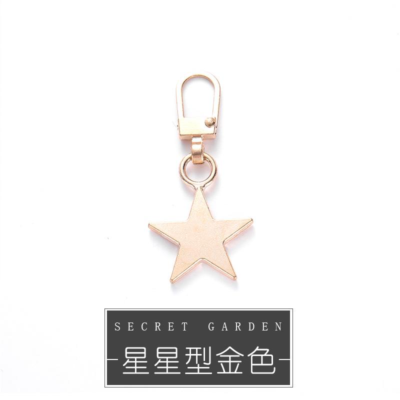 4pcs/Set Random Color Metal Zipper Puller Pendants In Star Shape, Removable, Great for Replacing Old Zipper Head On Bags, Shoes and Clothes