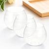 3Pcs Elegant Clear Plastic Desktop Fish Tank Globe Design Tabletop Fish Bowl Micro Landscape Container Home Office Living Room