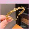 Floral Iris Jewelry Bracelet With Gold Plating And Zircon Stones For Gift And Fashion Accessory