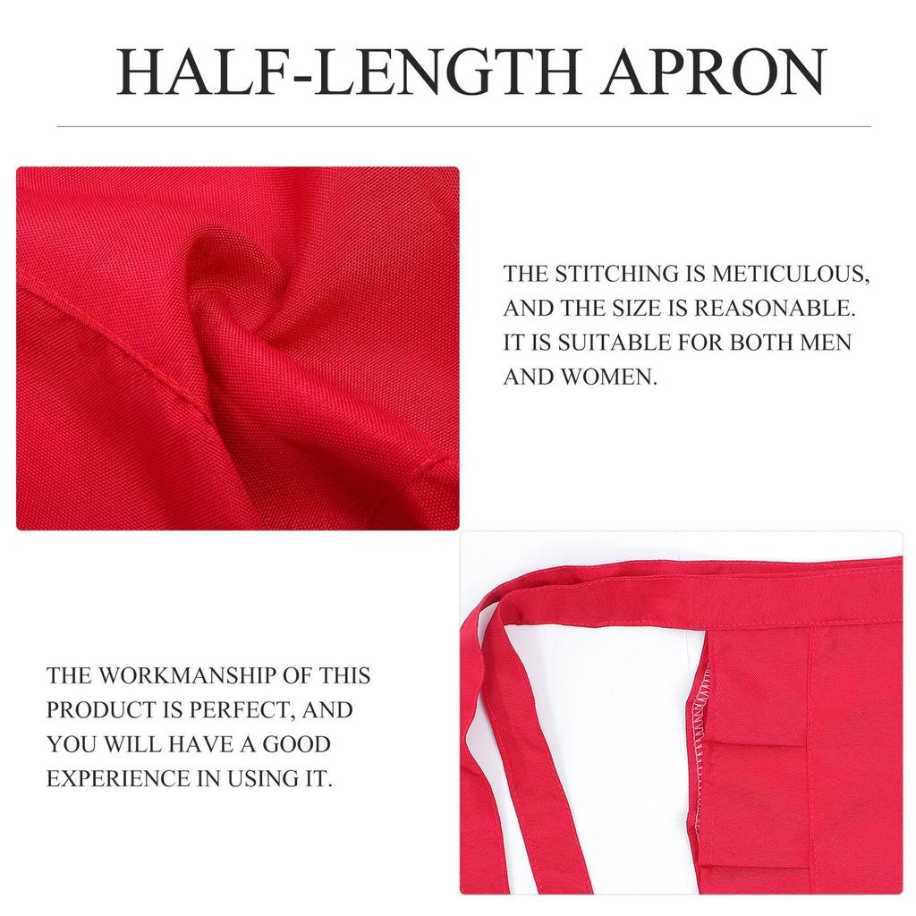 Spitzen-Halbschürze für Kochen, Heimküche, Rote Farbe, Damen, Leicht, Aufbewahrungstaschen, Handy, Halblange Schürze, Platz
