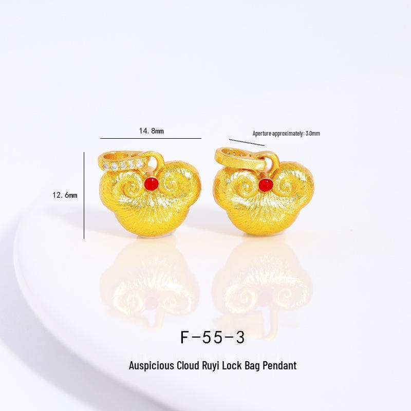 Ancient Sand Gold Pendant: Strong Color Retention, Wealth & Fortune Charm, Retro Bracelet/Necklace Accessory