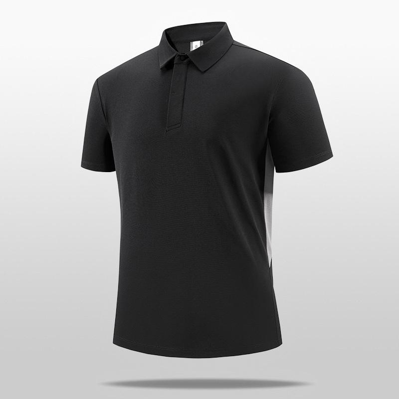 Premium Brand Men's Quick-Dry Golf Polo Shirt with Stand-Up Collar - High-End Design