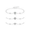 Moissanite 925 Sterling Silver Light Luxury Micro Diamond Water Droplet Circular Geometric Series Bracelet Wedding Gift