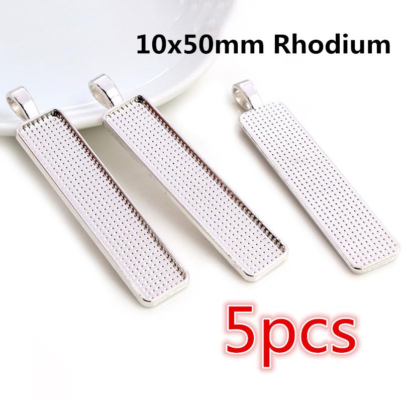 Hot Sales 10X25/10x50/25x50mm Cameo Rectangle Bezels Blank Pendant Cabochon Base Setting For Jewelry Making Accessories Supplies