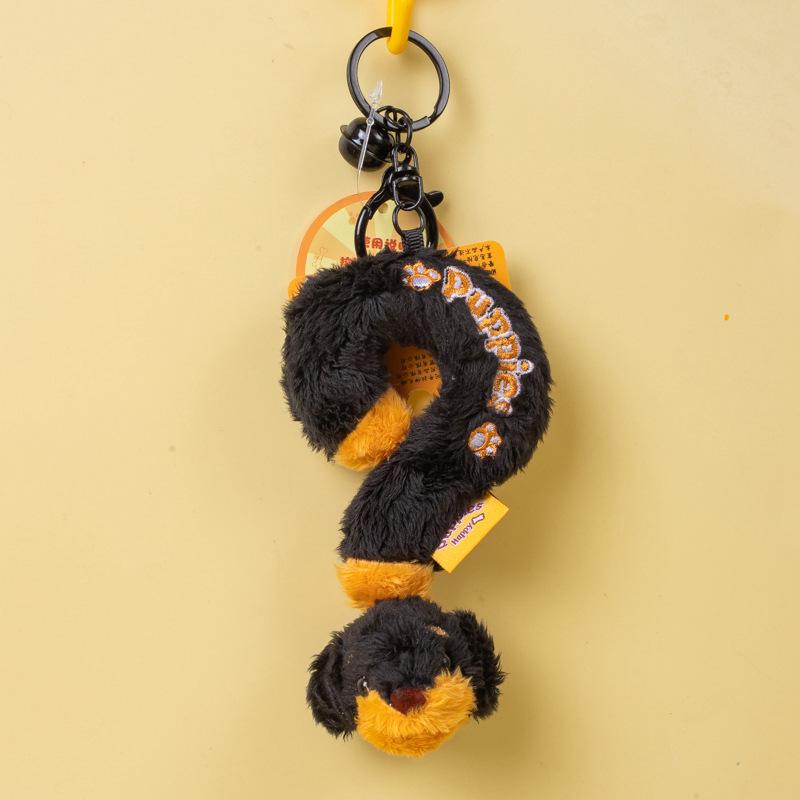 Cartoon Dachshund Plush Toy Camera-Style Keychain Backpack Accessory