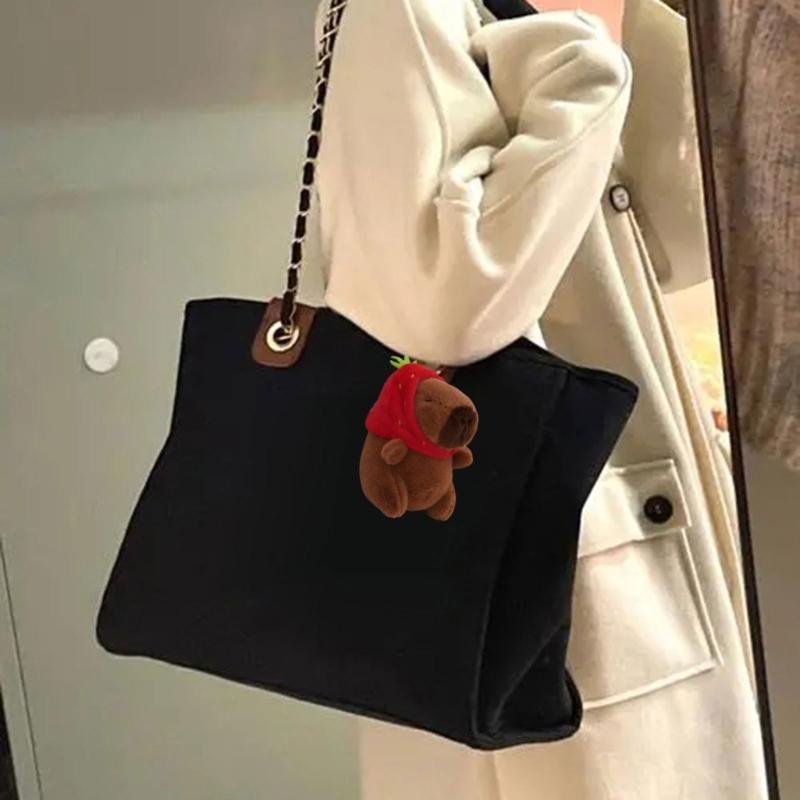 Stylish Capybara Keychain Stuffed Animal Keyring Ornament Adorable Plush Bag Pendant Accessories for Animal Lovers