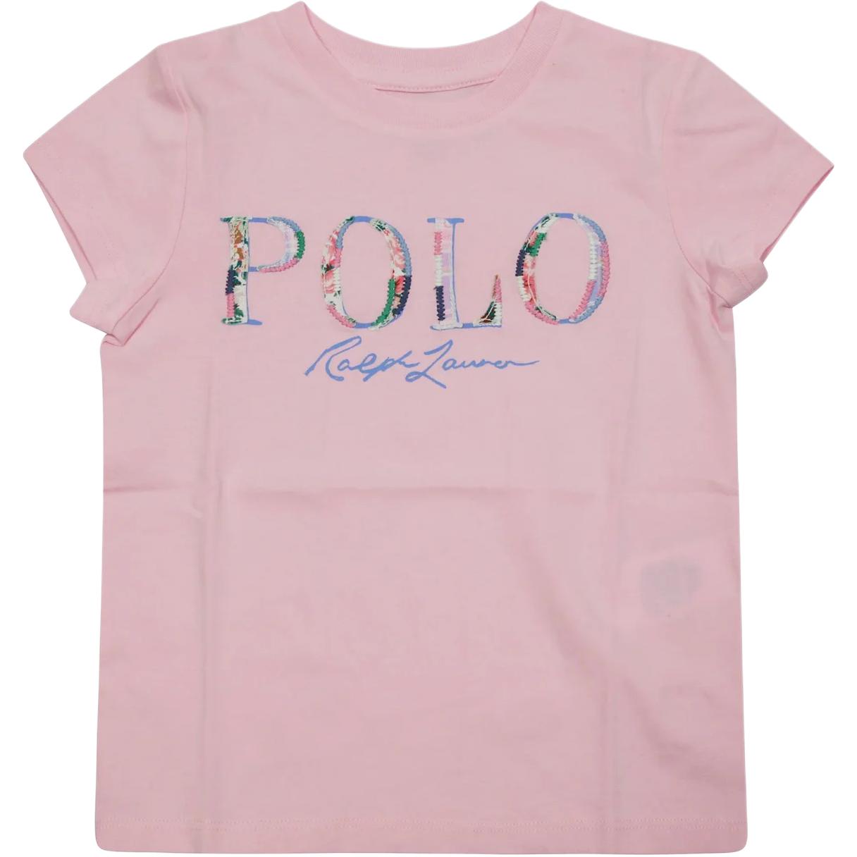 

Детская футболка Polo Ralph Lauren с логотипом, круглым вырезом и коротким рукавом, топ, розовая 313965131-001 L