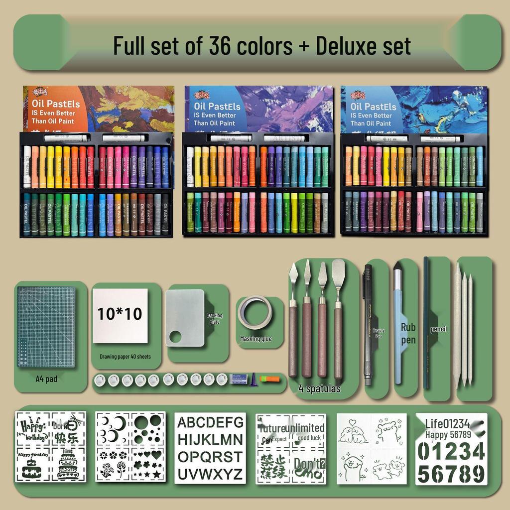 48-Color Super Soft Oil Pastels Set with Scraper - Child's Painting Kit