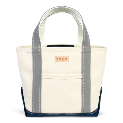 Iwafune Canvas Tote Bag Canvas Bag Small Domestic Canvas Made In Japan Ship and Rock Basic Tote X Navy Women's (Gray Blue)