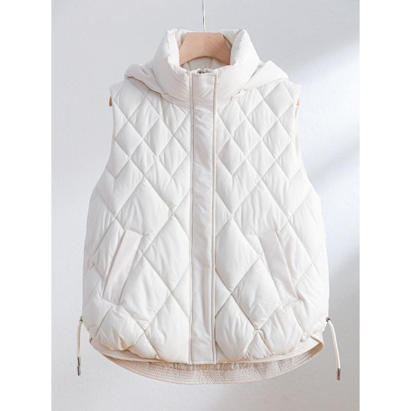 YYFS Damenmode Casual Herbst Winter Einfarbig Druck Ärmellose Jacken & Mäntel Daunenmäntel