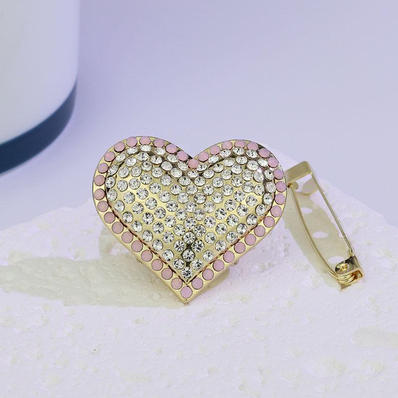

Сплав Минималистичный Бриллиант Персиковое Сердце Зажим для Шарфа и Брошь