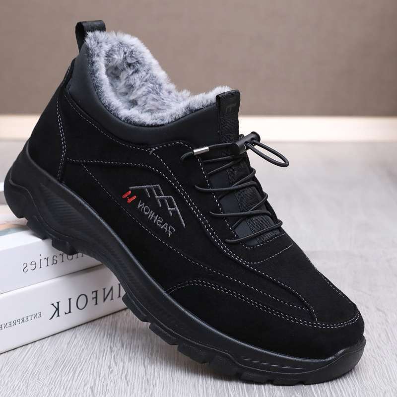 

Зимняя мужская обувь, старые северные тканевые туфли, мужские хлопковые туфли, плюшевые утепленные теплые ботинки с высоким голенищем для мужчин среднего и пожилого возраста, мужская обувь 38 чёрный