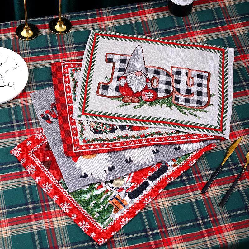Cute Faceless Old Man Placemat Insulation Mat Christmas Placemat Atmosphere Decoration Props Supplies