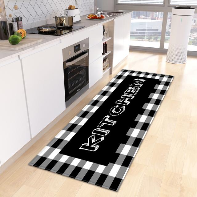 Kitchen Floor Mat Doormat for Living Room Bedroom Door Balcony Decorative Floormat Non-slip Long Strip Area Carpet