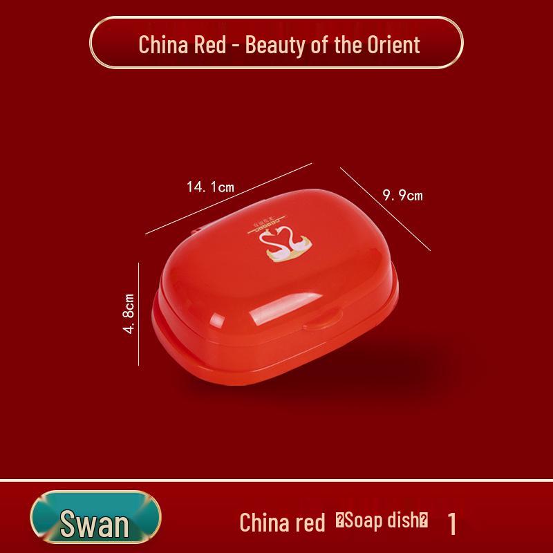 Large Red Wedding Dowry Buckets - Joyful Plastic Basin Set