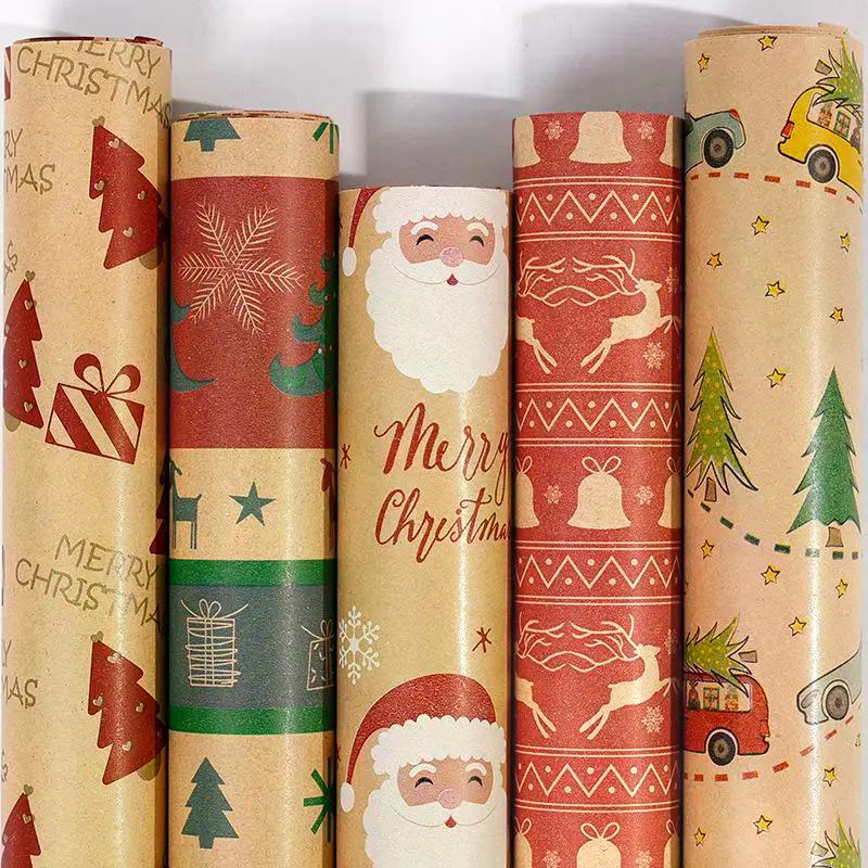 1 Rolle Weihnachtspapier - Niedliches Hirschmotiv, Planer Und Makler, Geeignet Für Geschenke, Handgemachte Geschenke, Geschenkverpackung