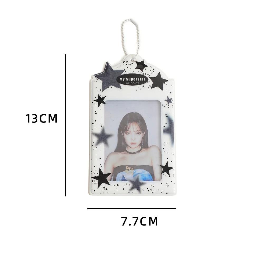 Kawaii Star 3 Inch Postcard Holder Postcards Album Colorful Card Storage Photo Bag Kpop Idol Card Collect Organizer Stationery