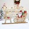 Wooden Handmade Elk Deer Pulling Cart Christmas Decoration Ornament