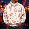 Men's Casual Flannel Quarter-Zip Long Sleeve Sweatshirt with Christmas Print
