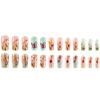 Square Press On Nails Flower Fake Nails Stick On Nails In 12 Sizes 24 Pcs French Nails Tips for DIY Nail Art Decorations
