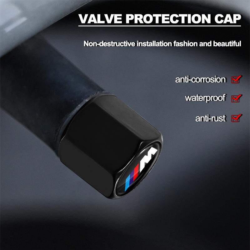 Tappi Valvola Pneumatici Auto alla Moda con Portachiavi con Emblema Auto Set Per BMW M E34 E36 E60 E90 E46 E39 E70 F10 F20 F30 X5 X6 X1 M3 M5 M6 E71 F01 F02 F87