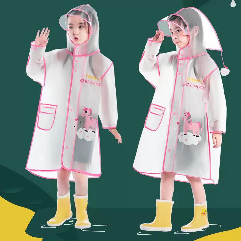 Children's Raincoat Girls' Waterproof Kindergarten Poncho Primary School Boys Transparent Poncho for Babies 3 Years Old 6 Years Old 10 Years Old