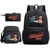 School Season Student Backpack Heat Transfer Backpack Satchel Pencil Bag Three-Piece Set
