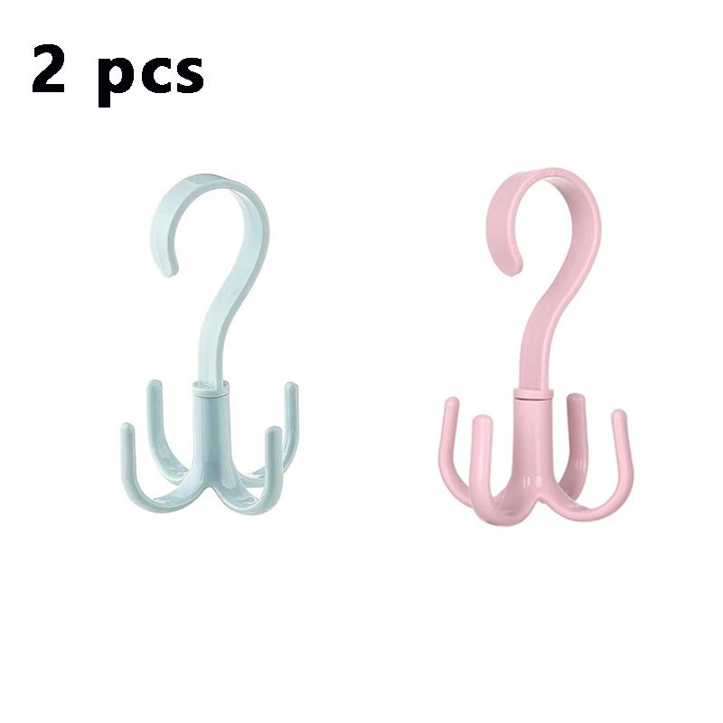 360° Rotated Four-Claw Hook Multi-Purpose Purse Hanger Rotatable Hanging Bag Hat Scarf Dormitory Storage Punch-Free