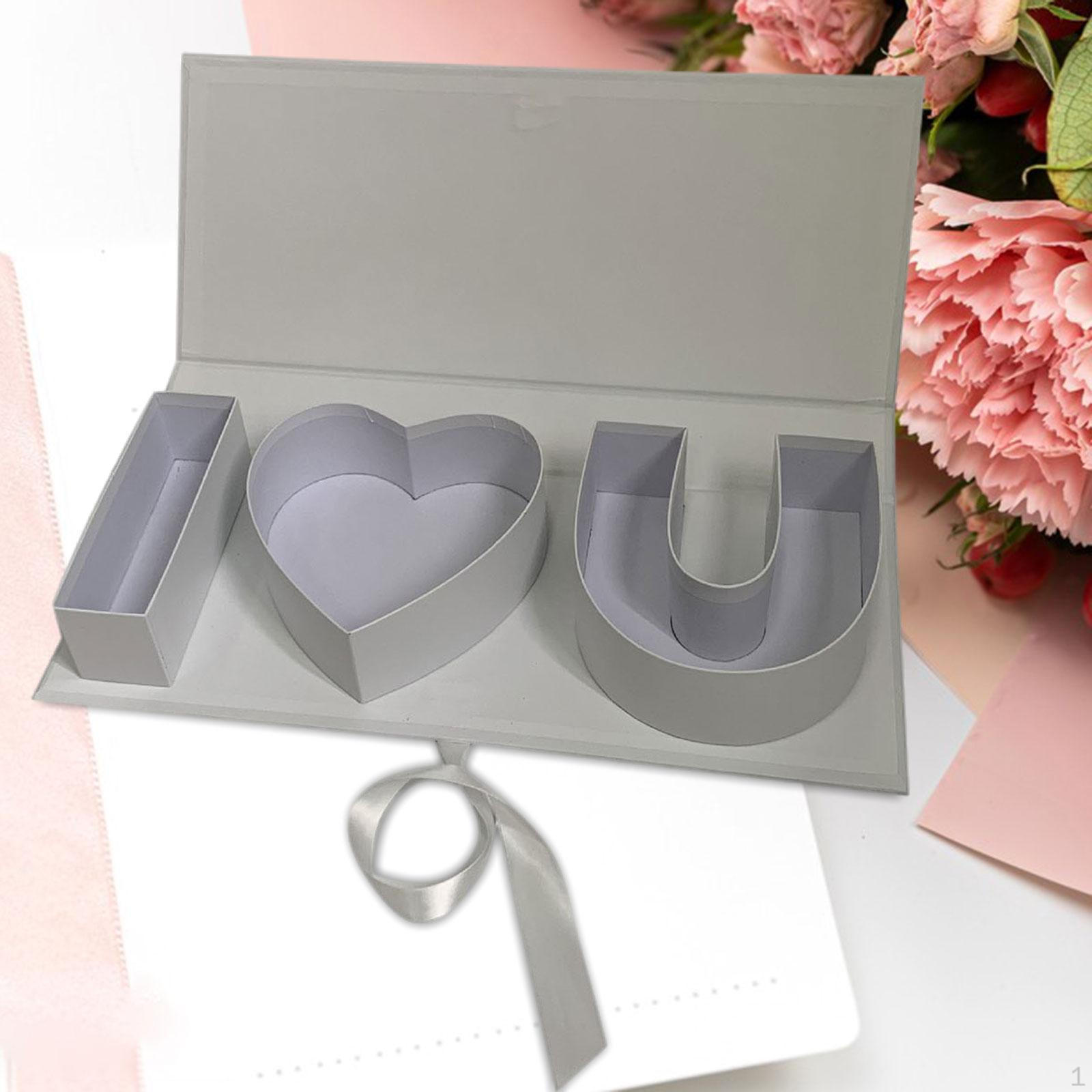 

Пустая цветочная подарочная коробка, заполняемый контейнер для букв, декоративный картон, декор ко Дню матери, в форме буквы белый