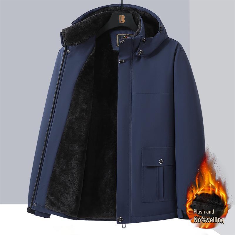 Men's Plus Size Cotton Coat, Thick and Warm, Loose-fit Outdoor Jacket, 10XL