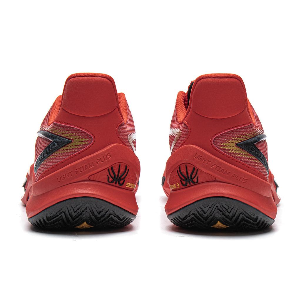 Li Ning Cushioning Slip Resistant Abrasion Resistant Breathable Rebound Grip Low top Basketball Shoes Men's Red ABAW007-3