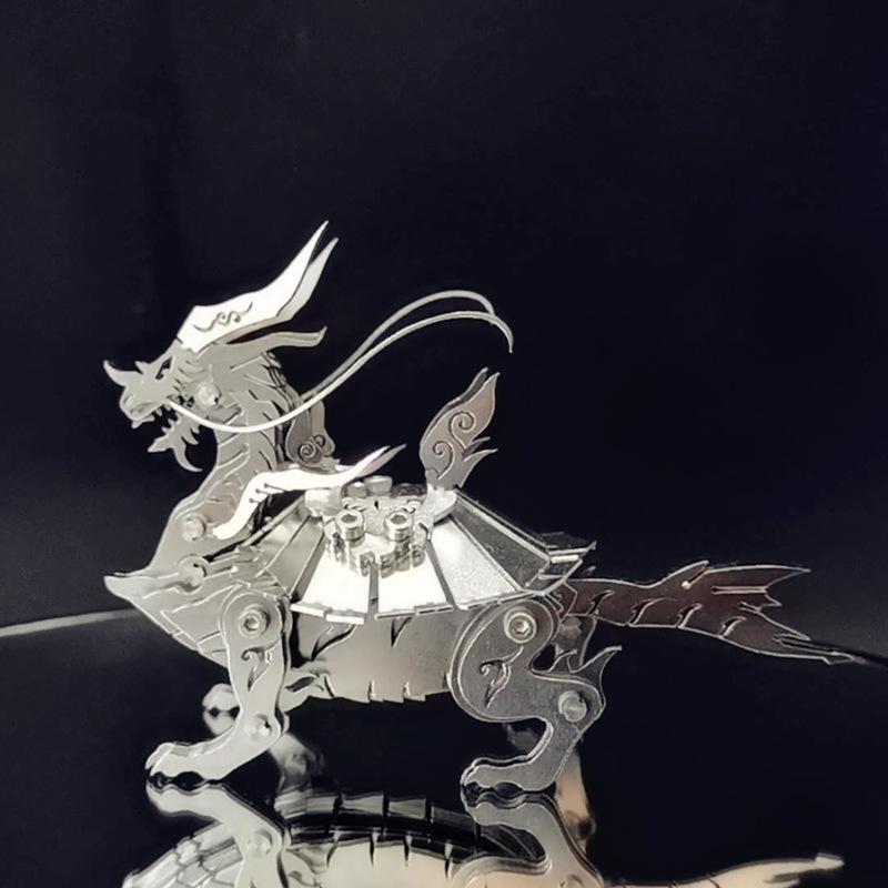DIY 3D Metal Stainless Steel Puzzle Assembled Model with Ancient Beast Toys Animal for Children and Adult Gift