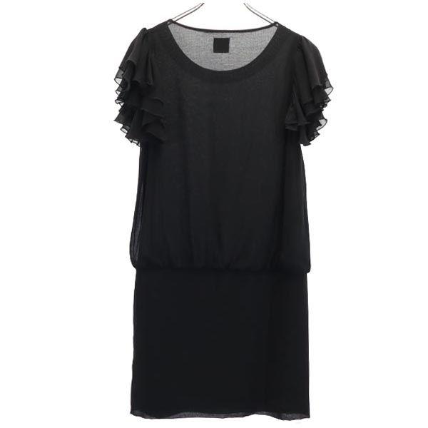 PAOLA FRANI Short sleeve Sleeve frills one piece 38 Black series Women Used