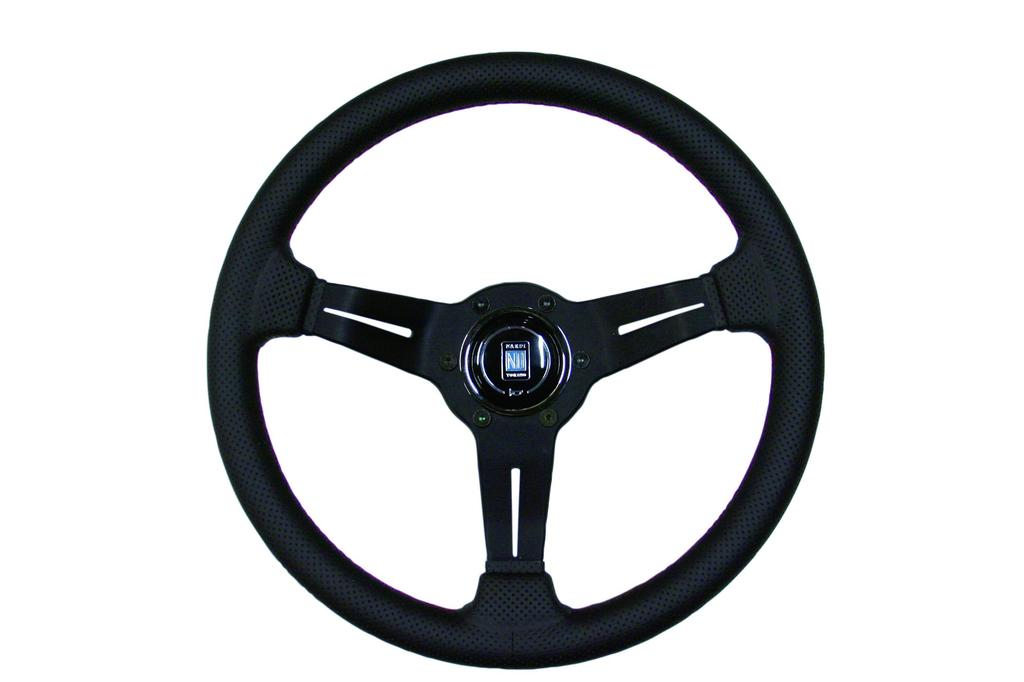NARDI SPORTS TYPE Rally Perforated Leather Deep Cone Type Red Stitching 330mm Steering Wheel N753