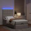 Ottoman Bed with Mattress & LEDs Taupe 90x200 Cm Fabric