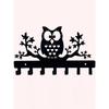 Owl Wall Hook, Metal Bird Decorative Hanger, Entryway Sculptural Coat Rack, Forged Iron Home Accent