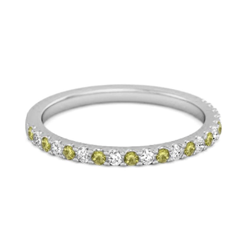 Peridot Eternity Band Ring - Sterling Silver
