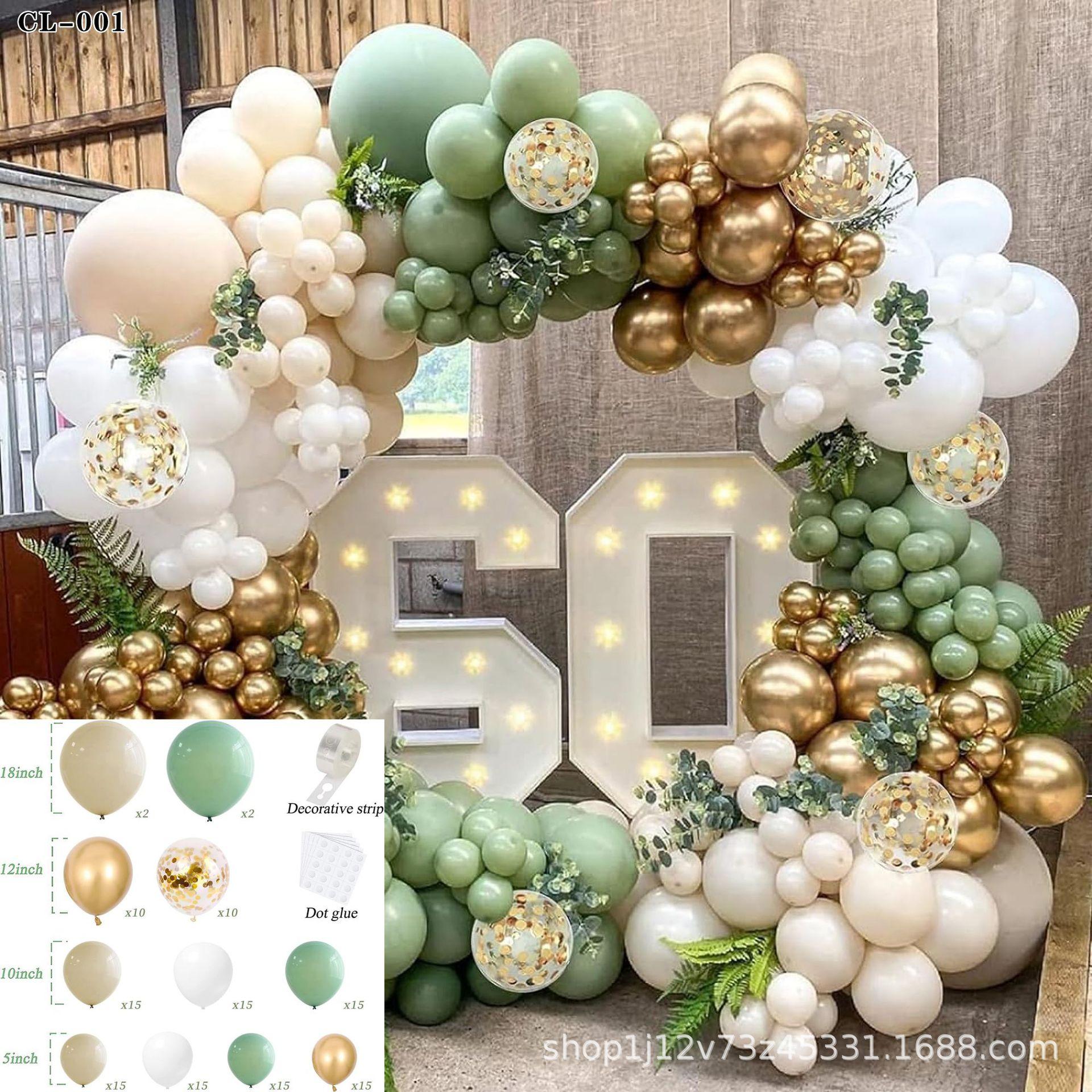 

Dark Green Balloon Chain Set, Birthday Party Jungle Theme Party Decoration Balloon Set CL-001
