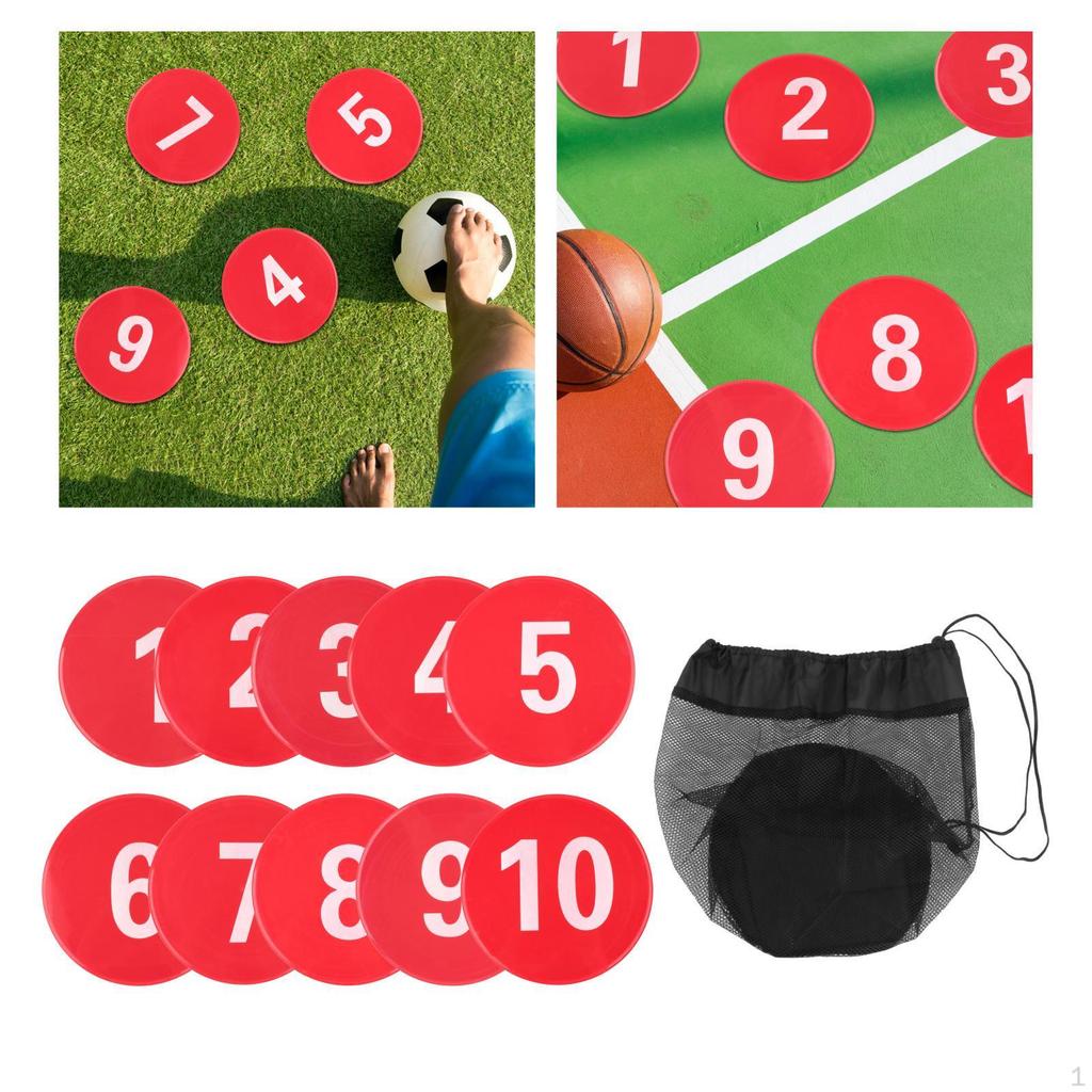 10 Pieces Numbered Floor Markers Landmark Mats Exercise Footstep Mat Silent Training Mark Pads for