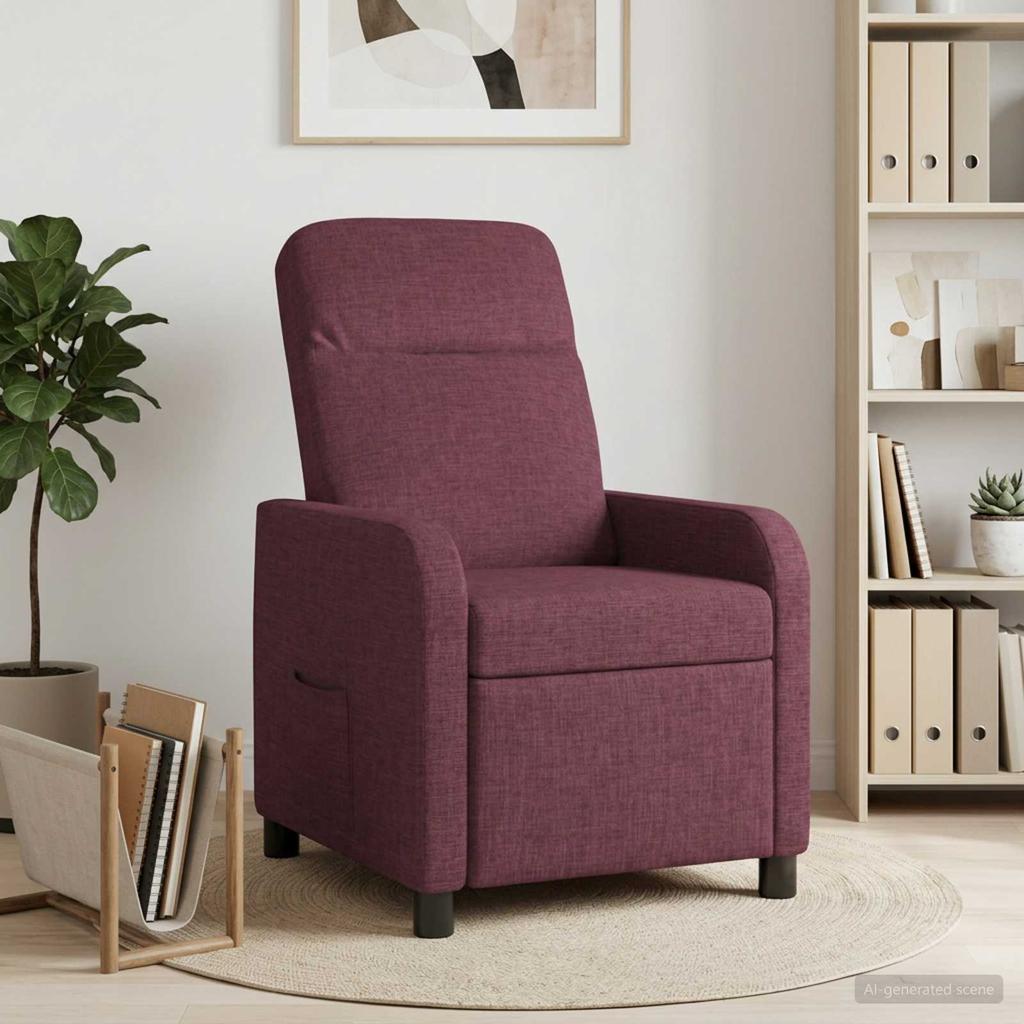 Recliner Chair Purple Fabric