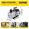 VEVOR Vacuum Pump Single Stage 340 L/min(12CFM) Inlet port 1/4