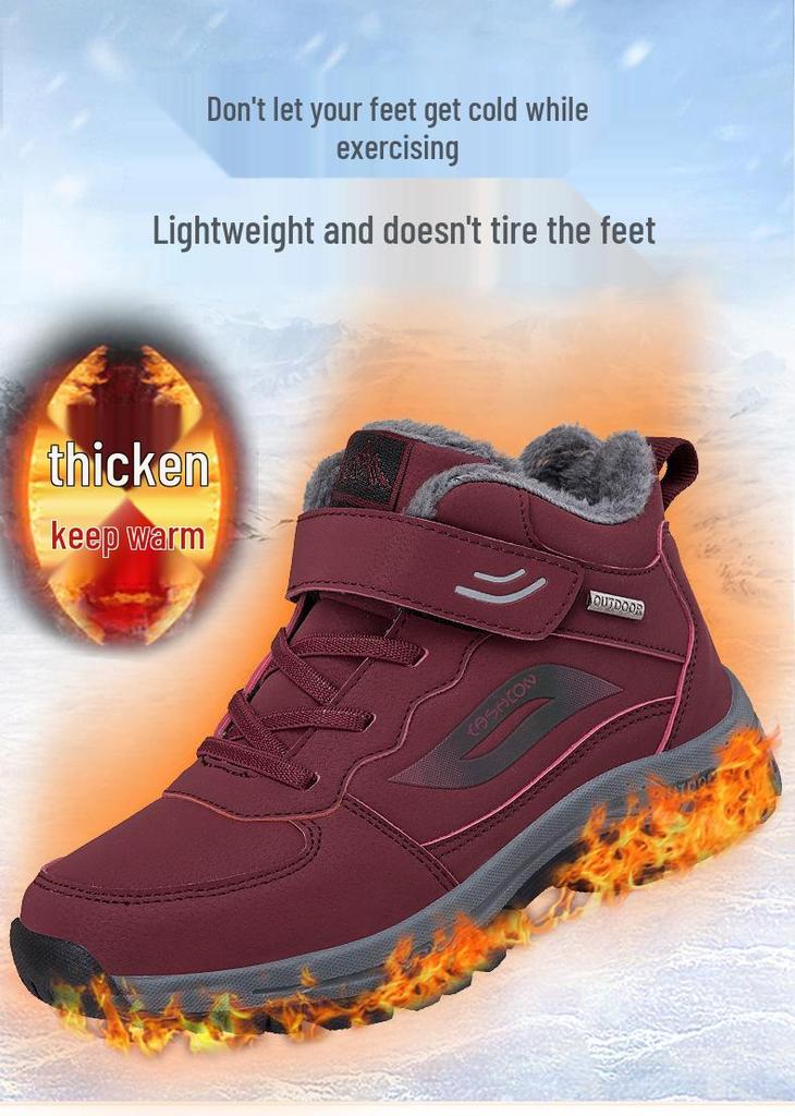 Zulijian Women's Winter Velvet Warm Walking Shoes for Middle-aged & Elderly